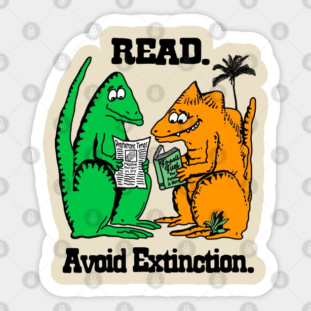 Read. Avoid Extinction. Sticker by darklordpug